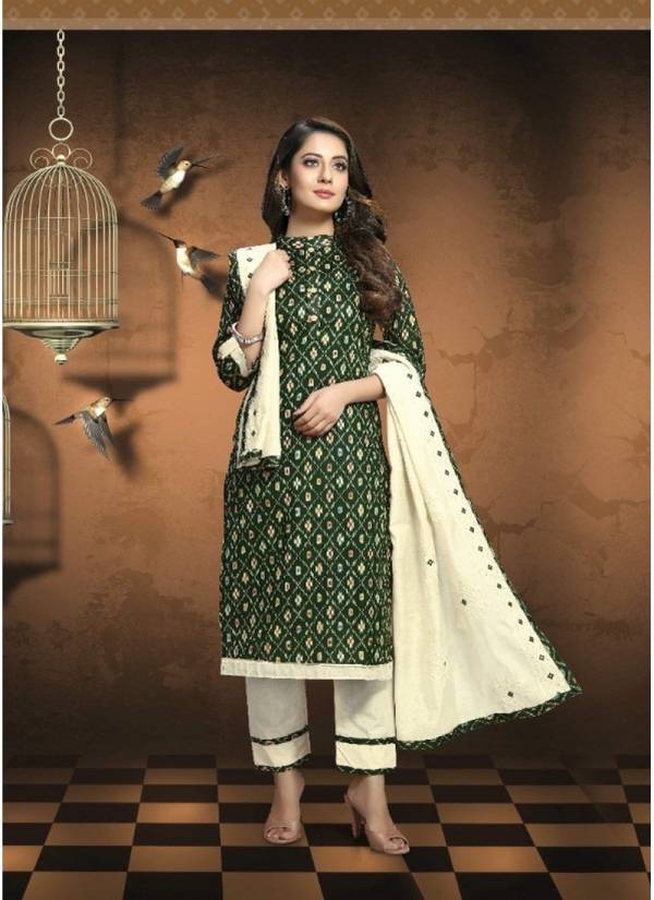 Viva Fashion Patola Printes Latest Traditional Festival Wear Cotton Printed Dress Material With Cotton Dupatta Collection 